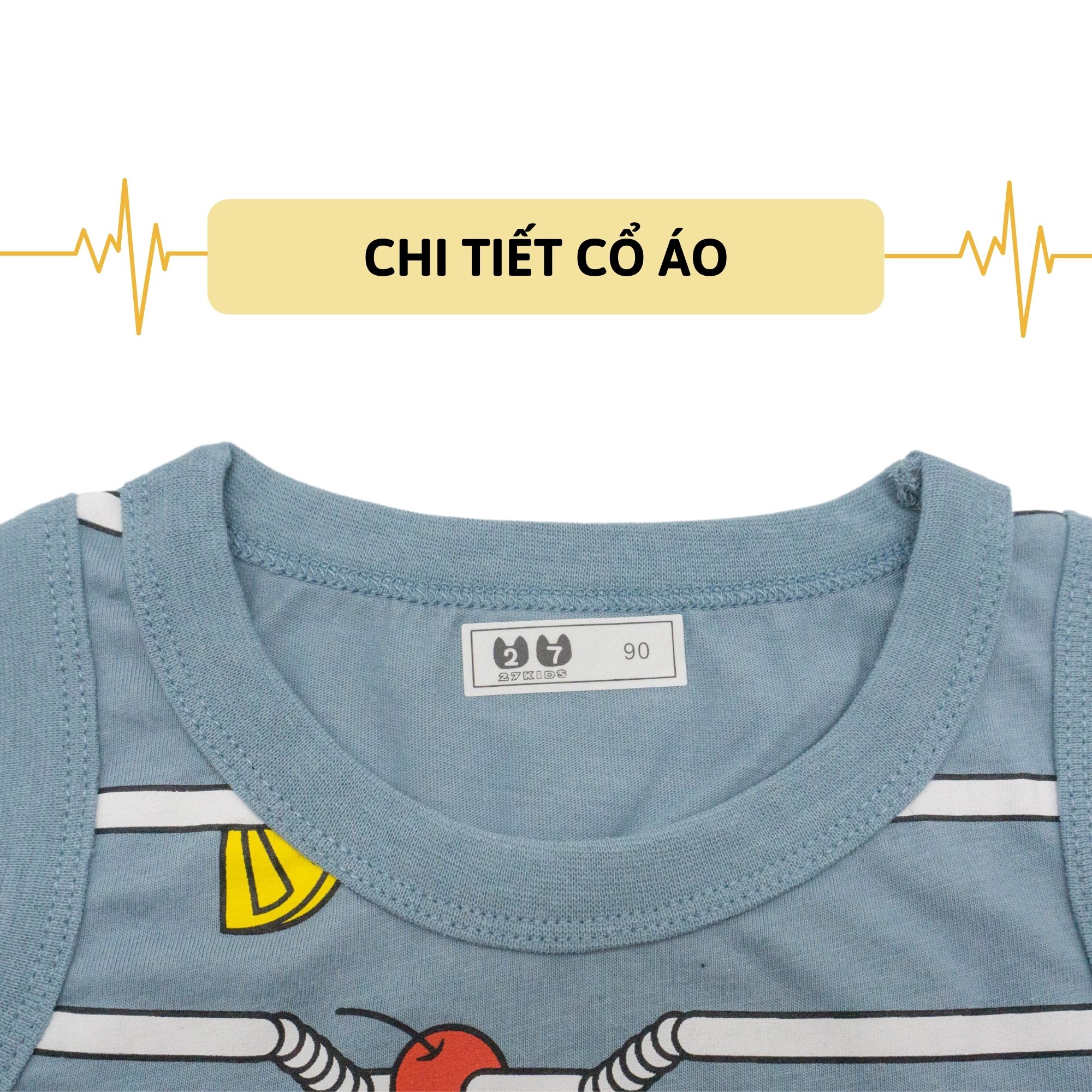 Áo ba lỗ bé trai 27Kids áo thun sát nách cho bé CHANH XANH S1064