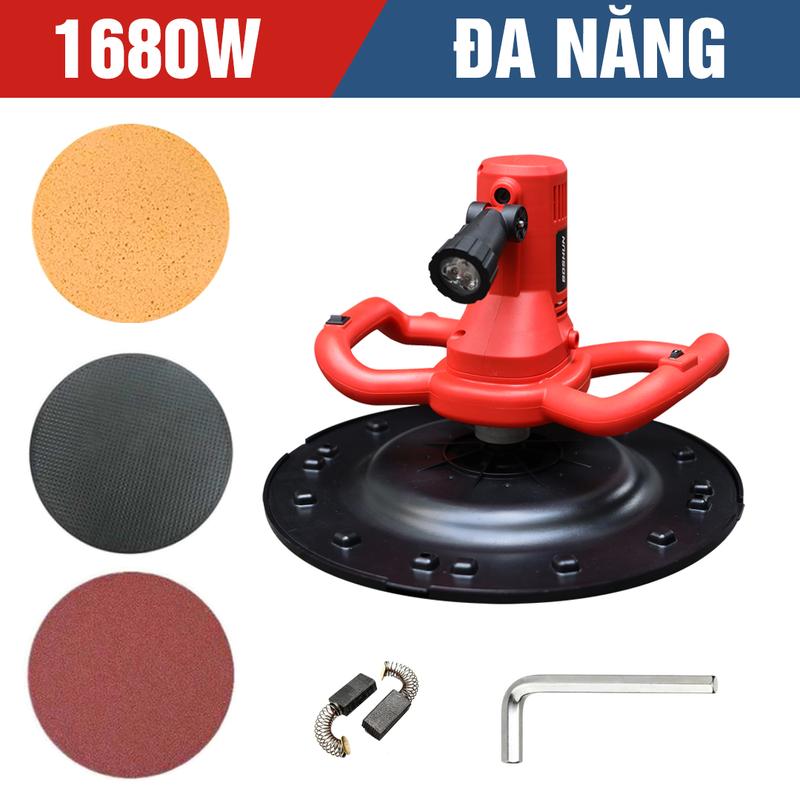 Máy Xoa Vữa Có Đèn, Trát Tường Boshun - Công Suất 2500W - 6 Cấp Độ Chỉnh Lực - 2 Tay Cầm - Có LED Trợ Sáng Xoay 360 Độ - Bảo Hành Chính Hãg 6 tháng phụ kiện