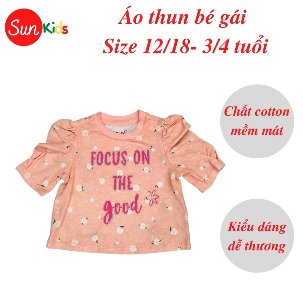 Áo thun cho bé gái, áo phông bé gái chất cotton mềm mát, size 12m - 3/4 tuổi - SUNKIDS