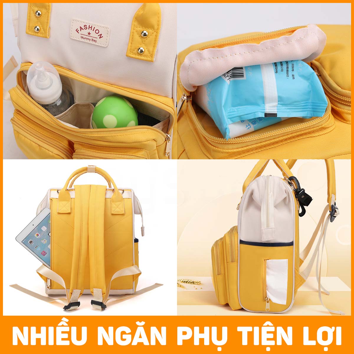 Túi đựng bỉm sữa đa năng cho mẹ và bé size to phong cách Hàn Quốc MySun Fashion