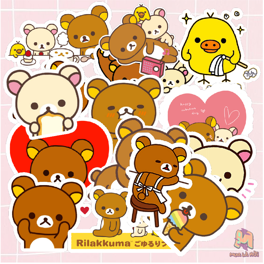 Miếng dán Stickers chủ đề Rilakkuma and Kaoru