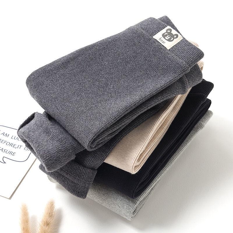 Quần dài - quần legging thun tăm cho bé gái trơn màu mềm và ấm size 100 - 150