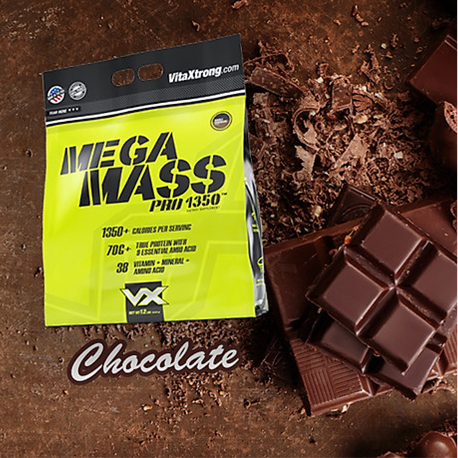 Combo Sữa tăng cân tăng cơ MEGA MASS của VITAXTRONG hương Chocolate bịch 5.4kg hỗ trợ tăng cân tăng cơ nhanh cho người gầy, khó hấp thụ &amp; Bình shaker 600ml (Mẫu ngẫu nhiên)