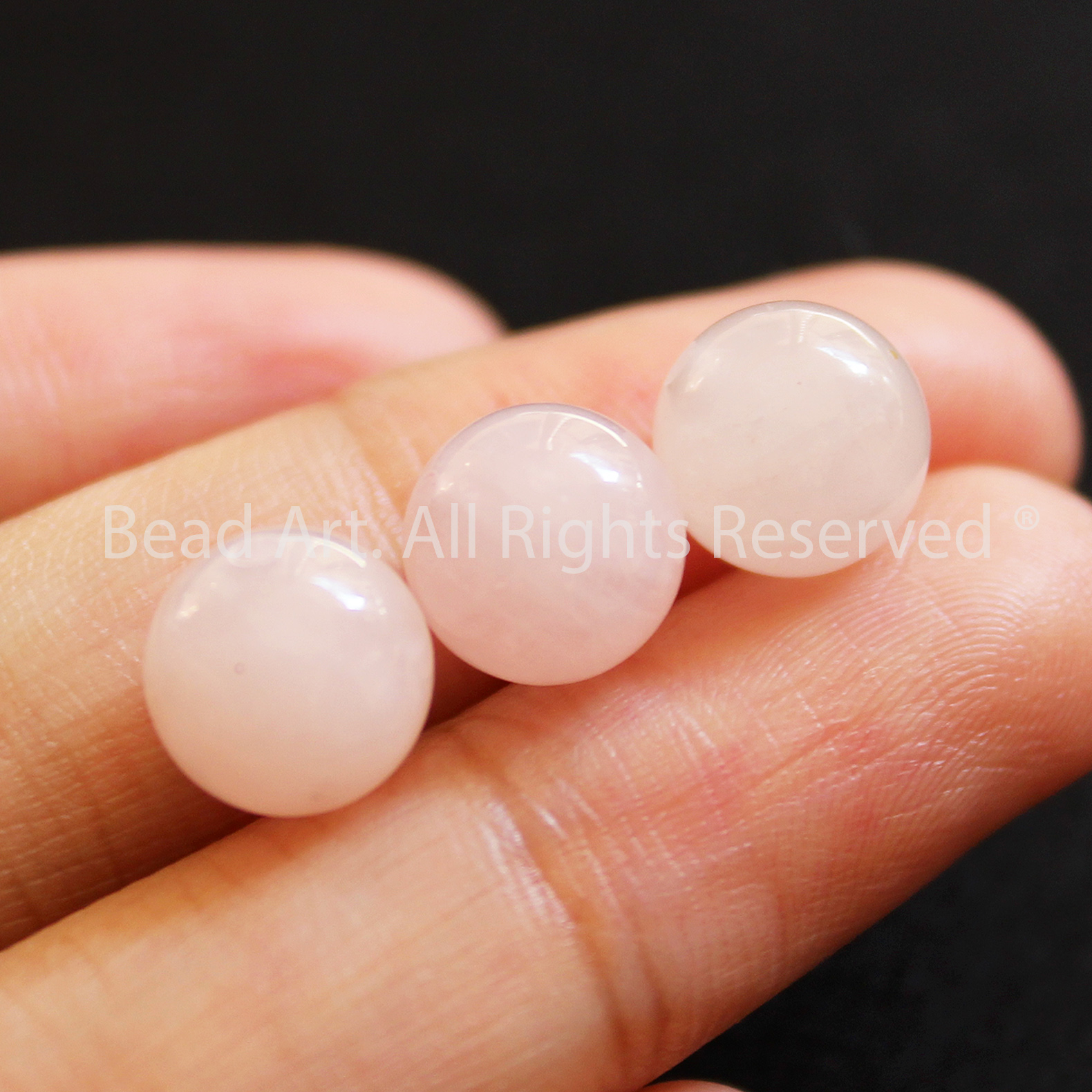 [1 Hạt] 8MM Đá Thạch Anh Hồng (Rose Quartz) Tự Nhiên Loại A, Đá Phối Vòng Tay Phong Thuỷ, Chuỗi Hạt, Mặt Dây Chuyền, Mệnh Hoả, Mệnh Thổ - Bead Art