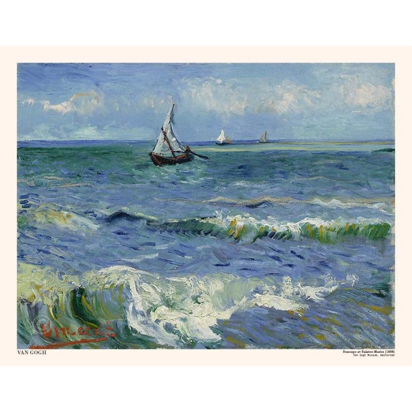 Tranh canvas - Seascape at Saintes-Maries (1888) - Vincent van Gogh