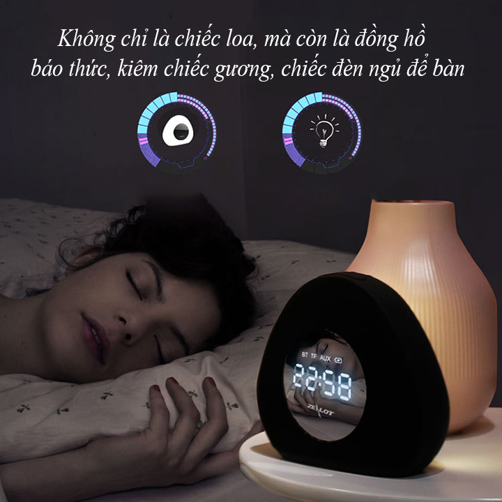 Loa bluetooth Zealot hàng chính hãng kiêm đồng hồ báo thức, đèn ngủ để bàn S23 âm thanh sống động tương thích điện thoại, laptop, máy tính...