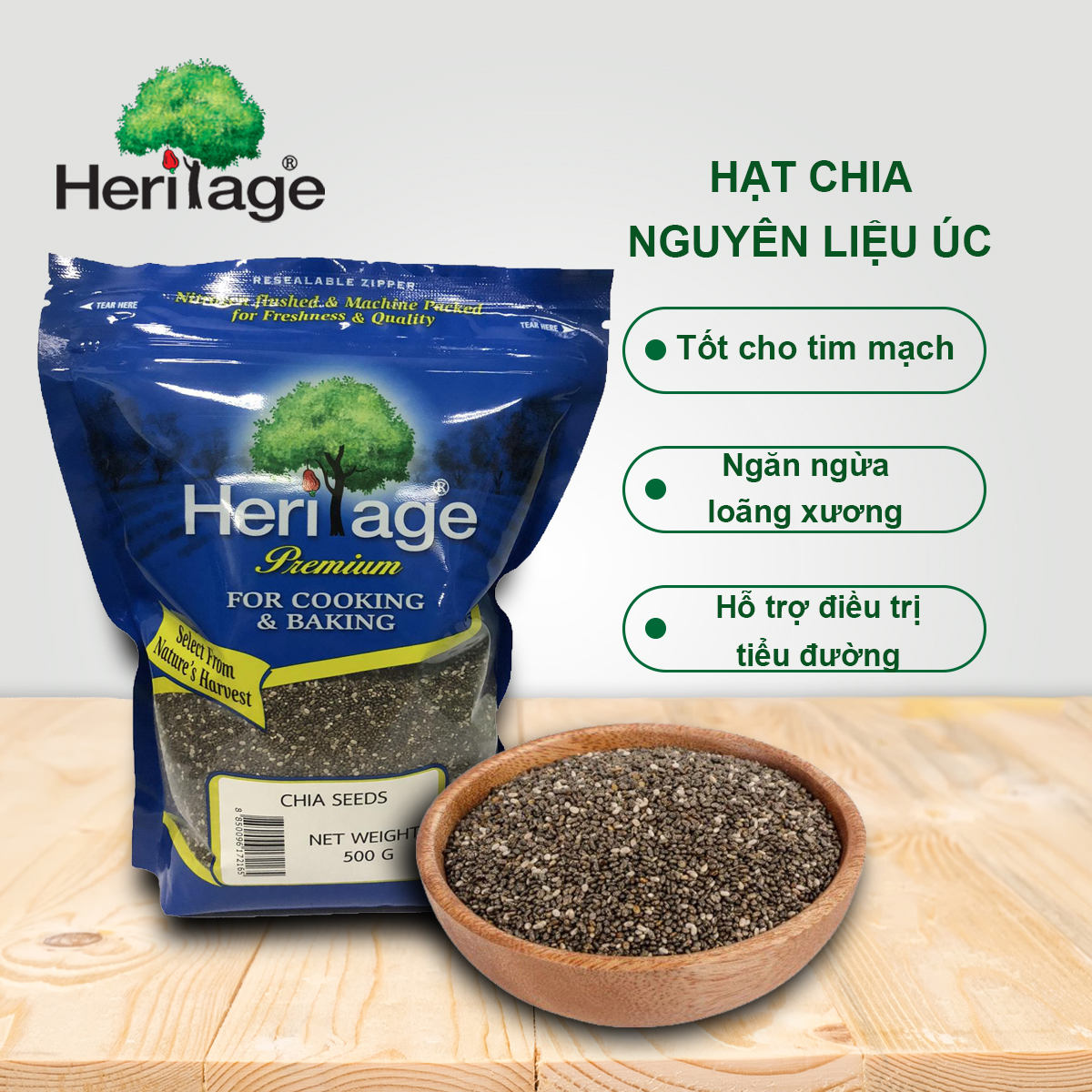 HẠT CHIA HERITAGE THÁI LAN 500G - CHIA SEEDS