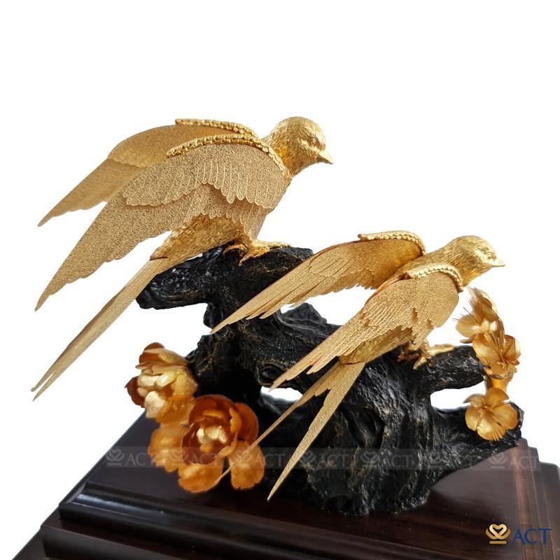 TƯỢNG ĐÔI CHIM ÉN - ĐẾ GỖ
