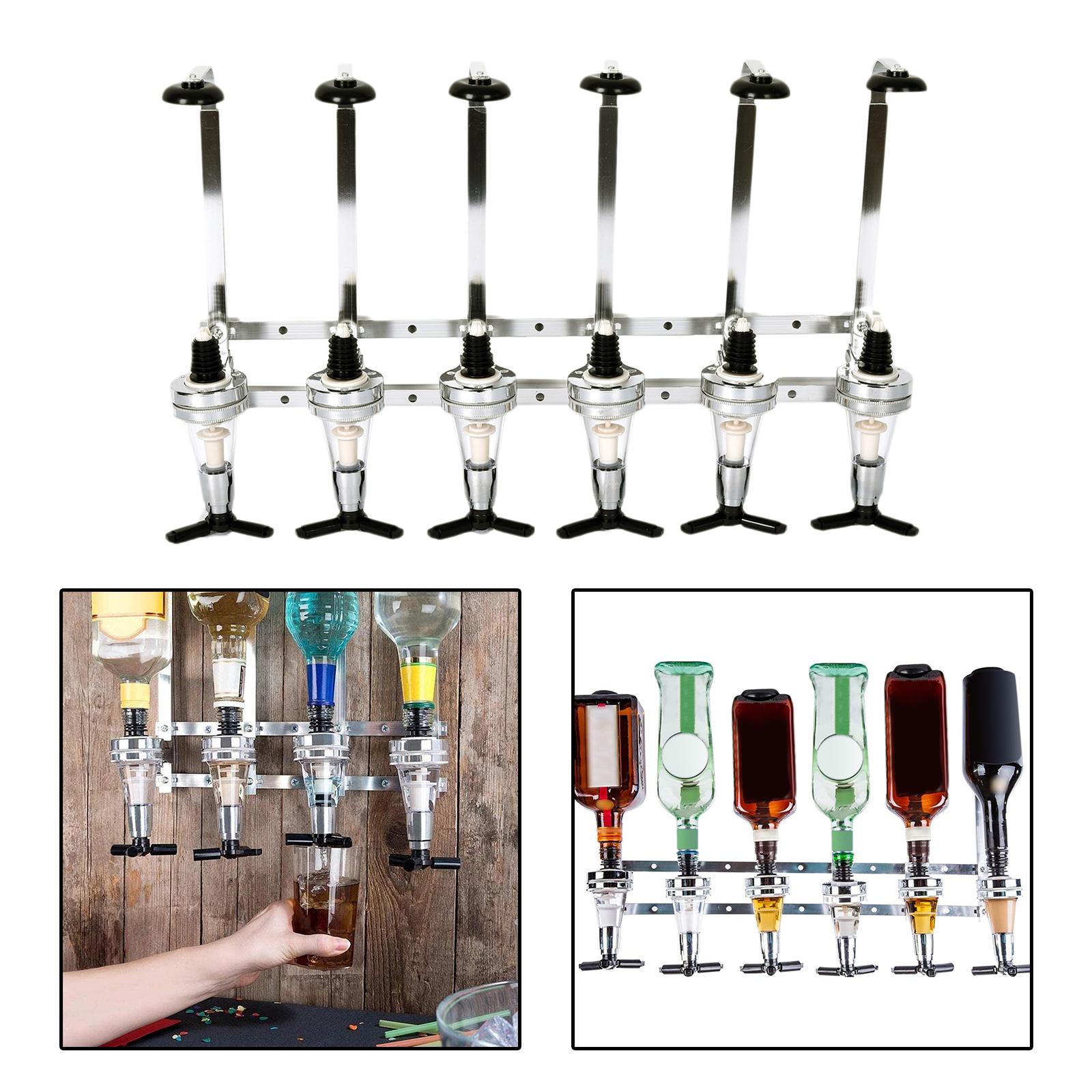 6 Bottle Liquor Dispenser Drink Dispenser for Cocktails Shots Party Kitchen