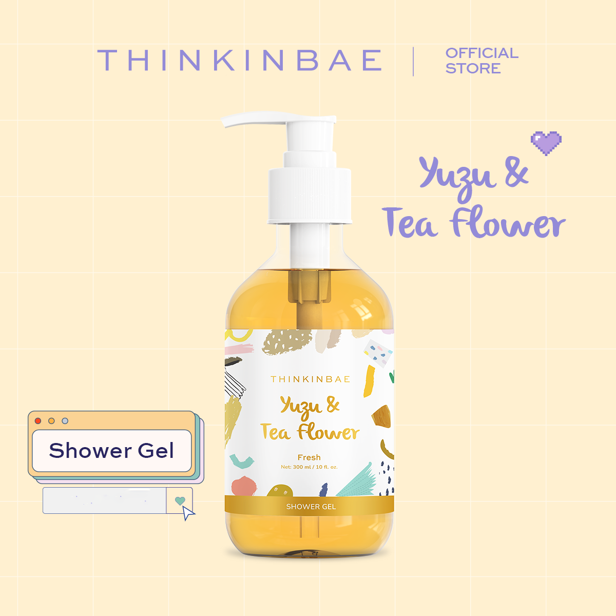 Sữa tắm nước hoa Thinkinbae hương Trái Yuzu & Hoa Trà Trắng 300ml