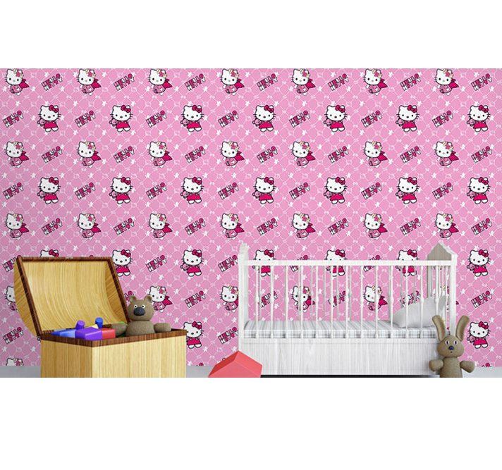 Combo 10 mét giấy dán tường, decal dán tường trang trí nhà cửa KITTY THIÊN THẦN khổ 45cm