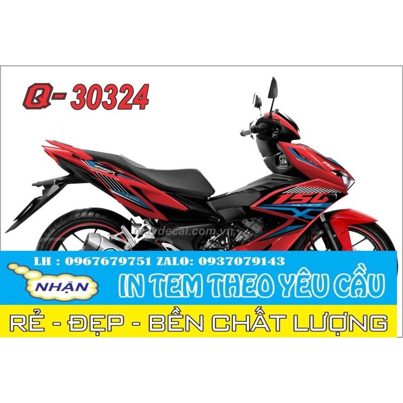 Tem rời dành cho xe Winner X decal trắng sữa in