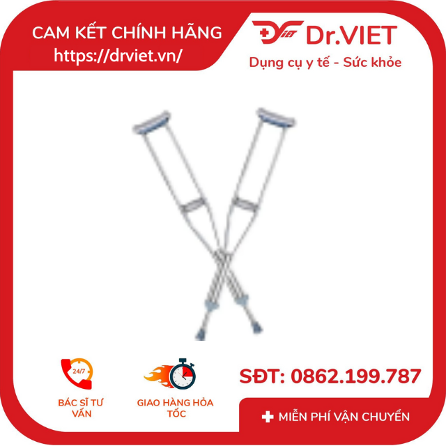 Nạng chống nách inox TAJERMY TJM-NN02 cao cấp (cặp)