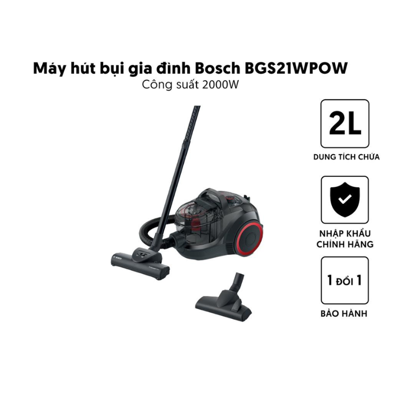 Máy hút bụi Bosch BGS21WPOW Hàng Chính Hãng