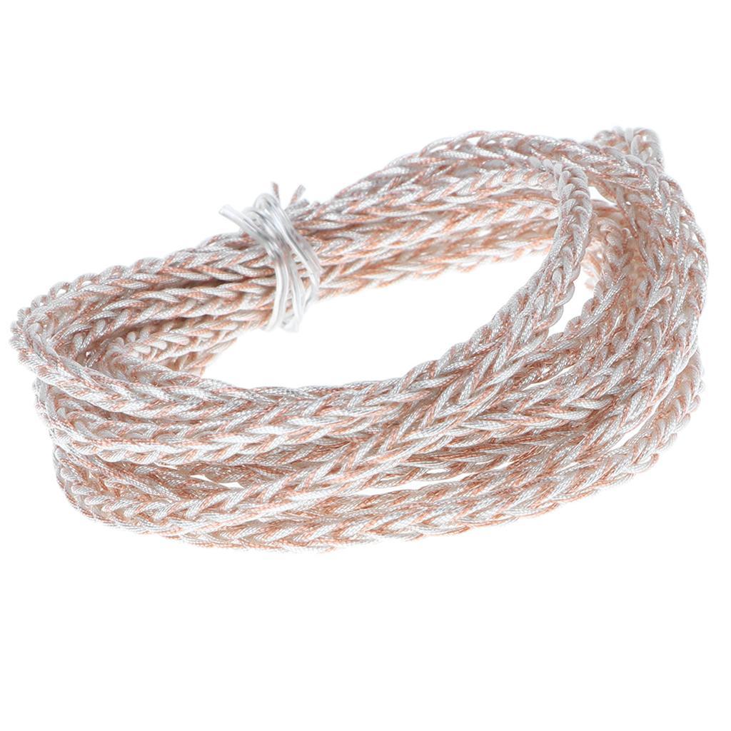 2-10pack 7N 8 Strands Braided OCC Copper Wire DIY HiFi Audio Upgrade Cord for