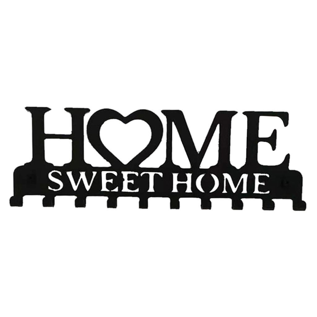 Wall Mounted Key Holder 10 Hooks Iron Wall Hanger Storage Rack Organizer