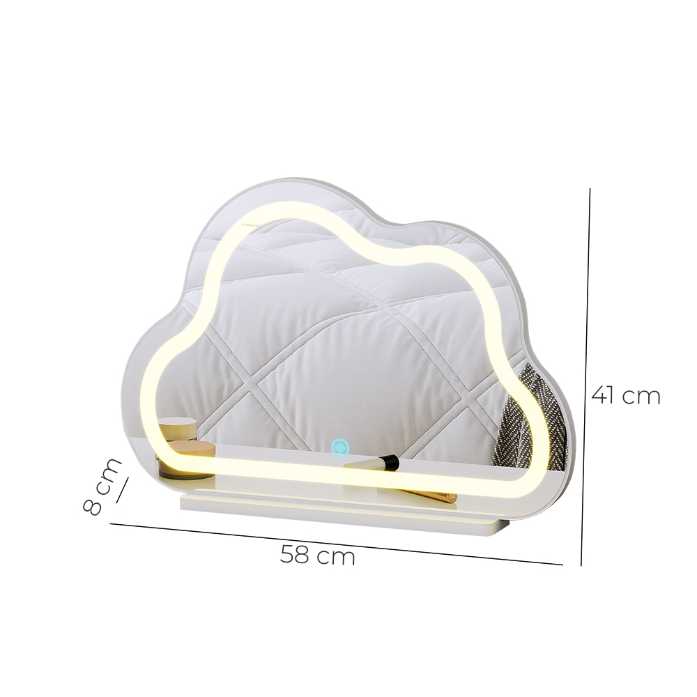 Gương đèn LED để bàn trang điểm hình đám mây xinh decor phòng thương hiệu IGA - GP403