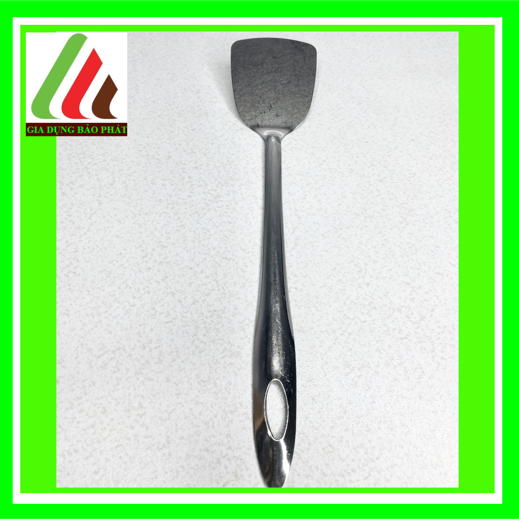 Vá Xẻng inox dài 28cm truyền thống sáng bóng dày dặn - dụng cụ nấu ăn