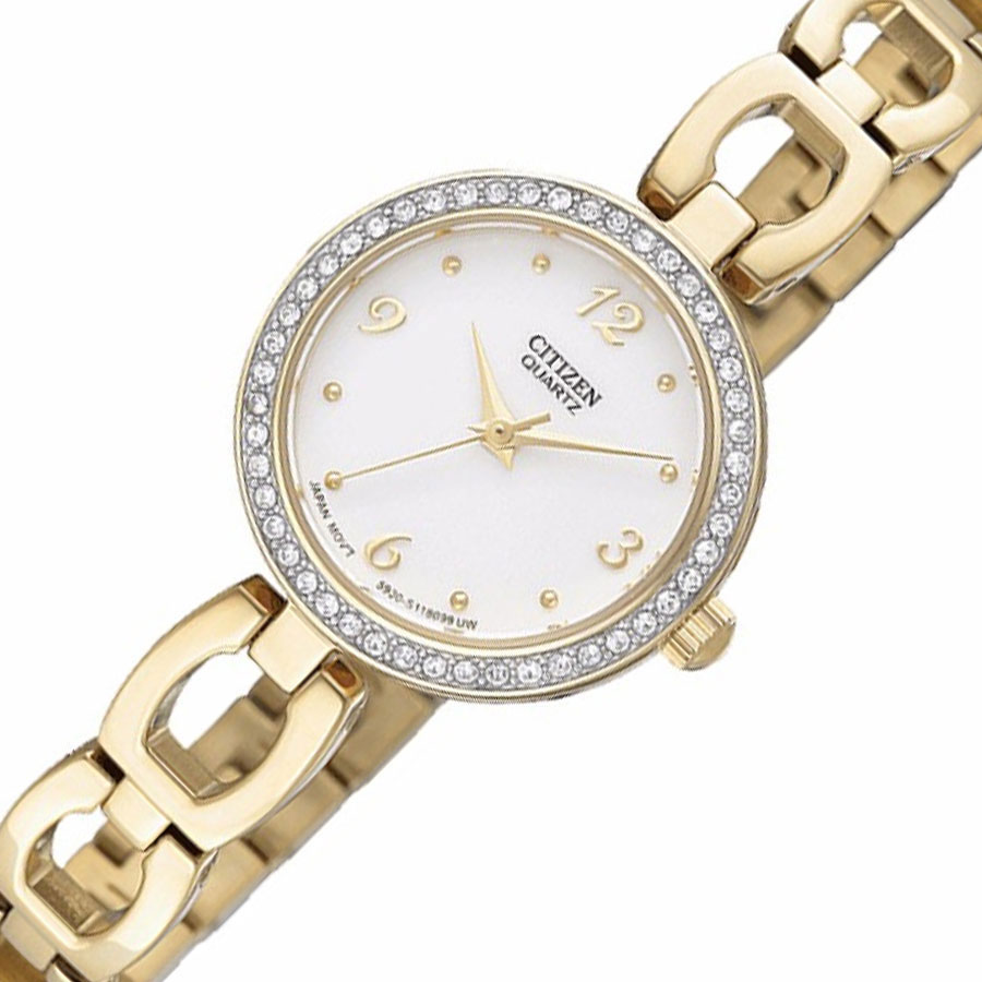 Đồng Hồ Nữ Citizen Đính Đá Swarovski Dây Thép Không Gỉ EJ6072-55A - Mặt Trắng