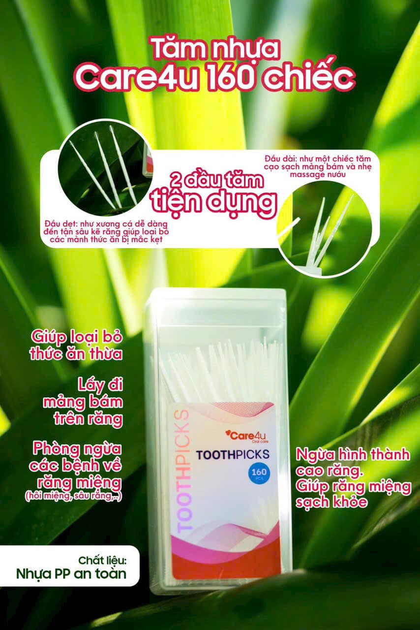 Tăm nhựa Care4u an toàn 160 chiếc