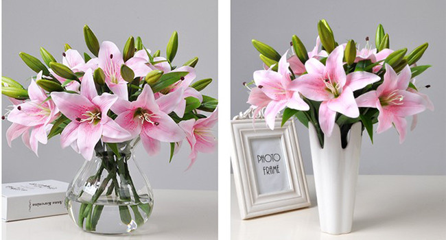 Cành hoa ly 2 bông 1 nụ