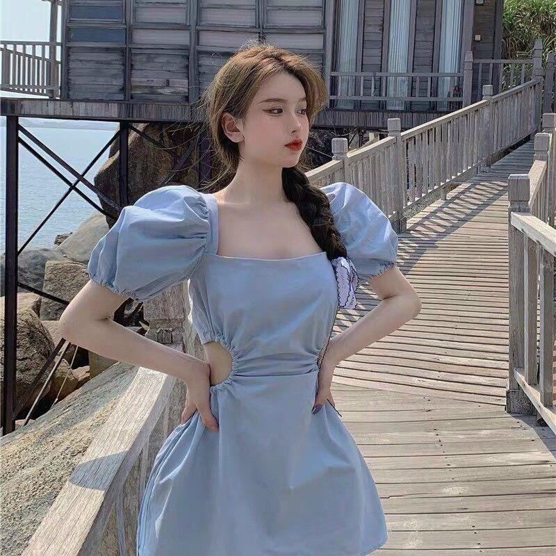 ĐẦM NỮ KATE KHOÉT EO 2 BÊN THẮT DÂY XINH