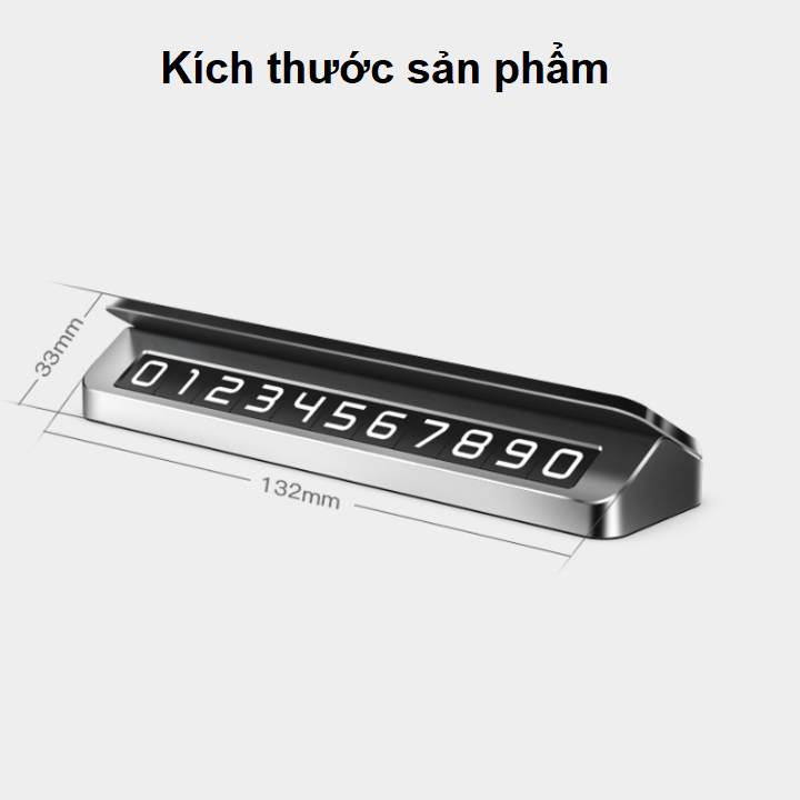 Bảng số điện thoại hợp kim nhôm gắn taplo ô tô - Kích thước 132x33mm