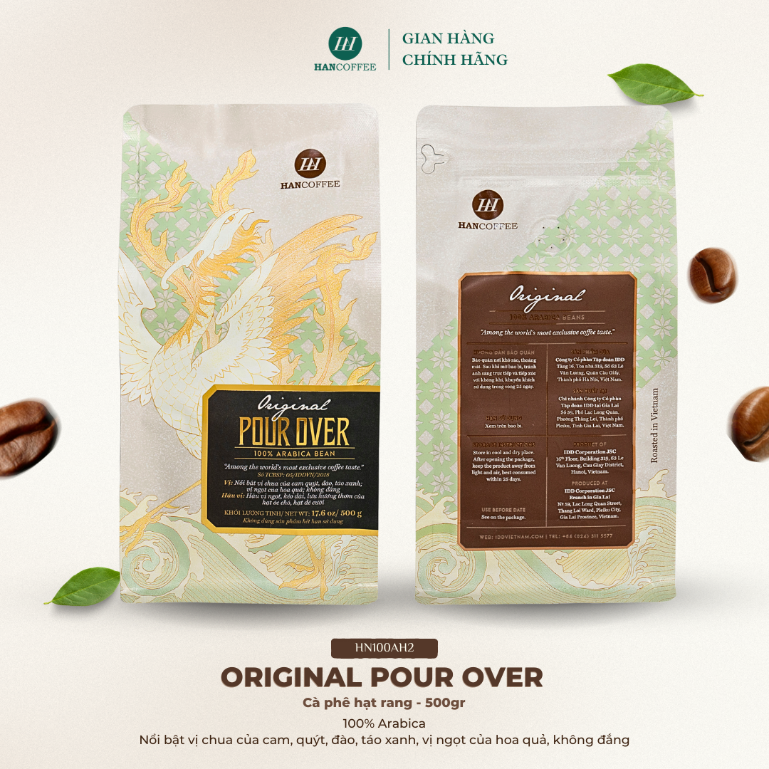 Cà Phê Original Pour Over HANCOFFEE Cao Cấp Nguyên Chất Hương Trái Cây Vị Chua Ngọt Hoa Quả Túi 500g - HN100AH2