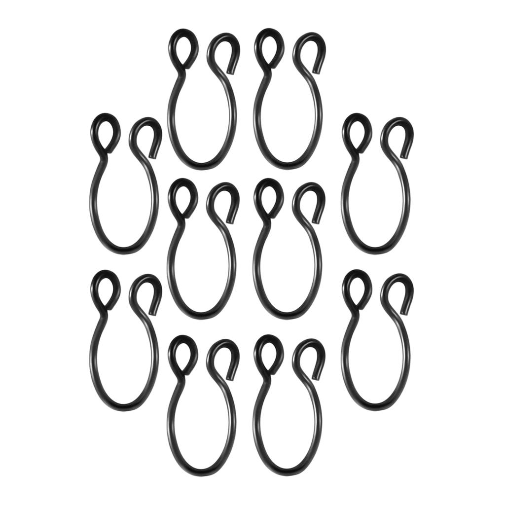 10 Pieces Fake Nose Rings Hoop Clip On Faux Non-Pierced Jewelry Black