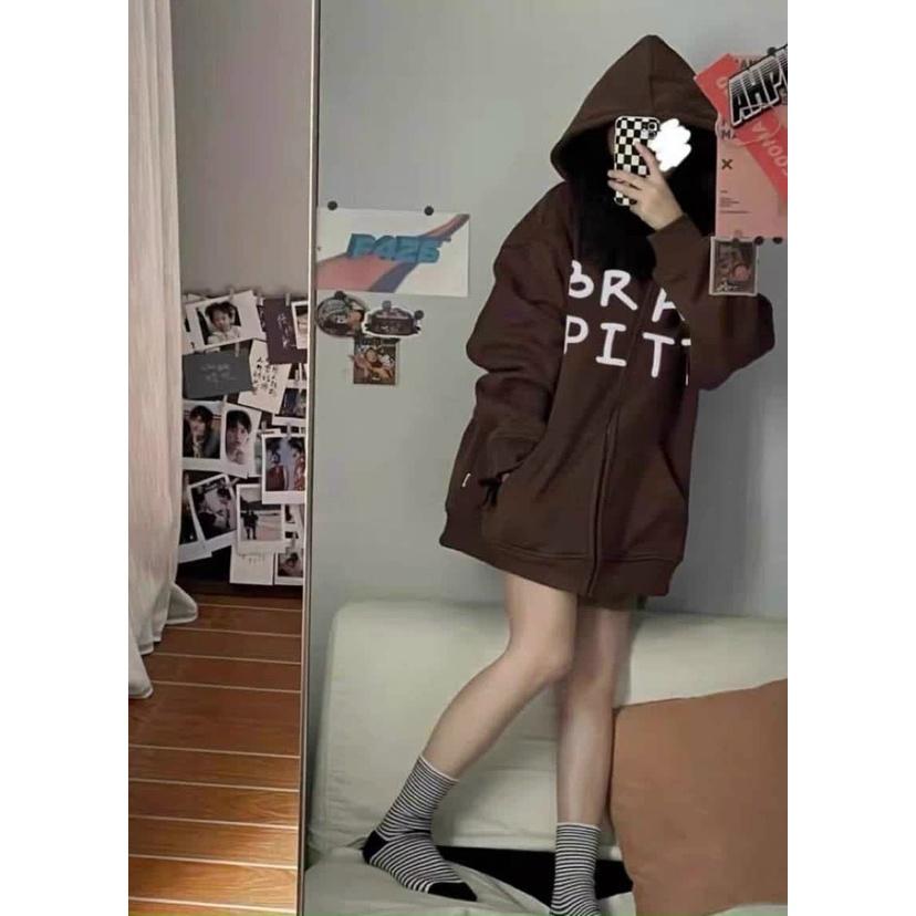 ÁO HOODIE NỮ IN CHỮ RABIT 2 MÀU XÁM NÂU CHẤT DÀY MỊN PHONG CÁCH MỚI KTP545