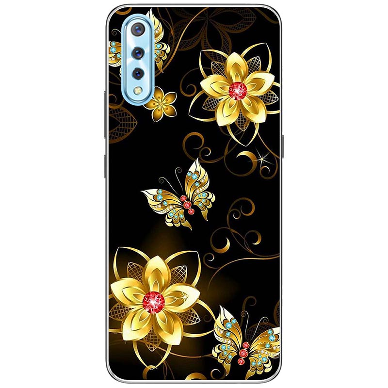 Ốp lưng dành cho Vivo S1 mẫu Hoa đỏ vàng