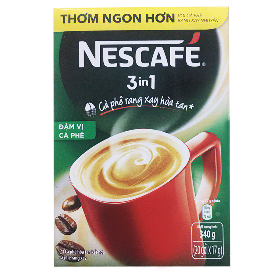 NESCAFÉ 3IN1 Công thức cải tiến - Vị rang đậm - Hộp 20 gói x 17 g