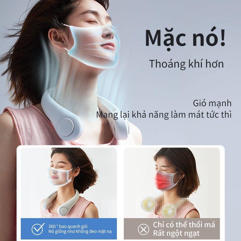 Quạt Đeo Cổ Không Cánh Siêu Mát Dùng Pin Sạc