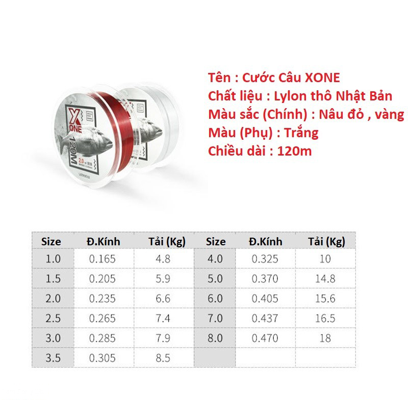 Cước Câu Cá Siêu Bền X-ONE Lylon Nhật Bản Tàng Hình Cắt Nước Nhanh Siêu Khoẻ DC15