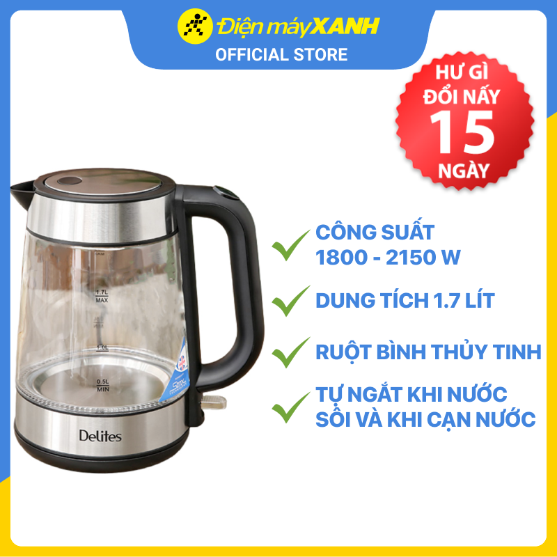 Bình đun siêu tốc Delites 1.7 lít FD-625 - Hàng chính hãng