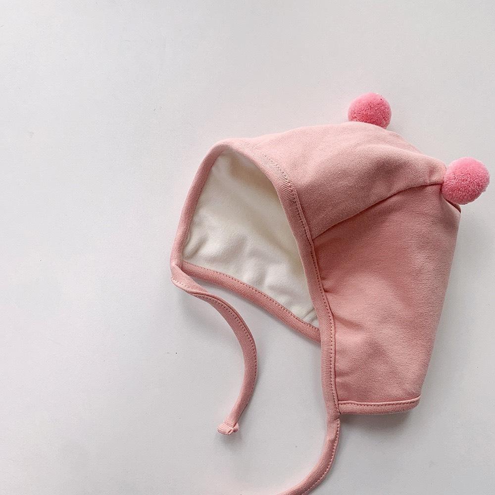 Mũ/ Nón Cục Bông Chất Cotton 2 Lớp Siêu Cute Cho Bé Từ 0-12 Tháng - Hồng