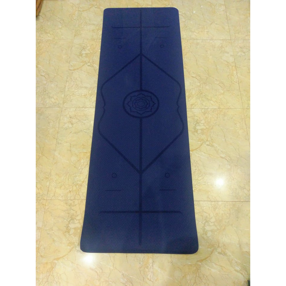 Thảm Yoga 2 Lớp Định Tuyến TPE 6mm Tặng Túi Chống Nước