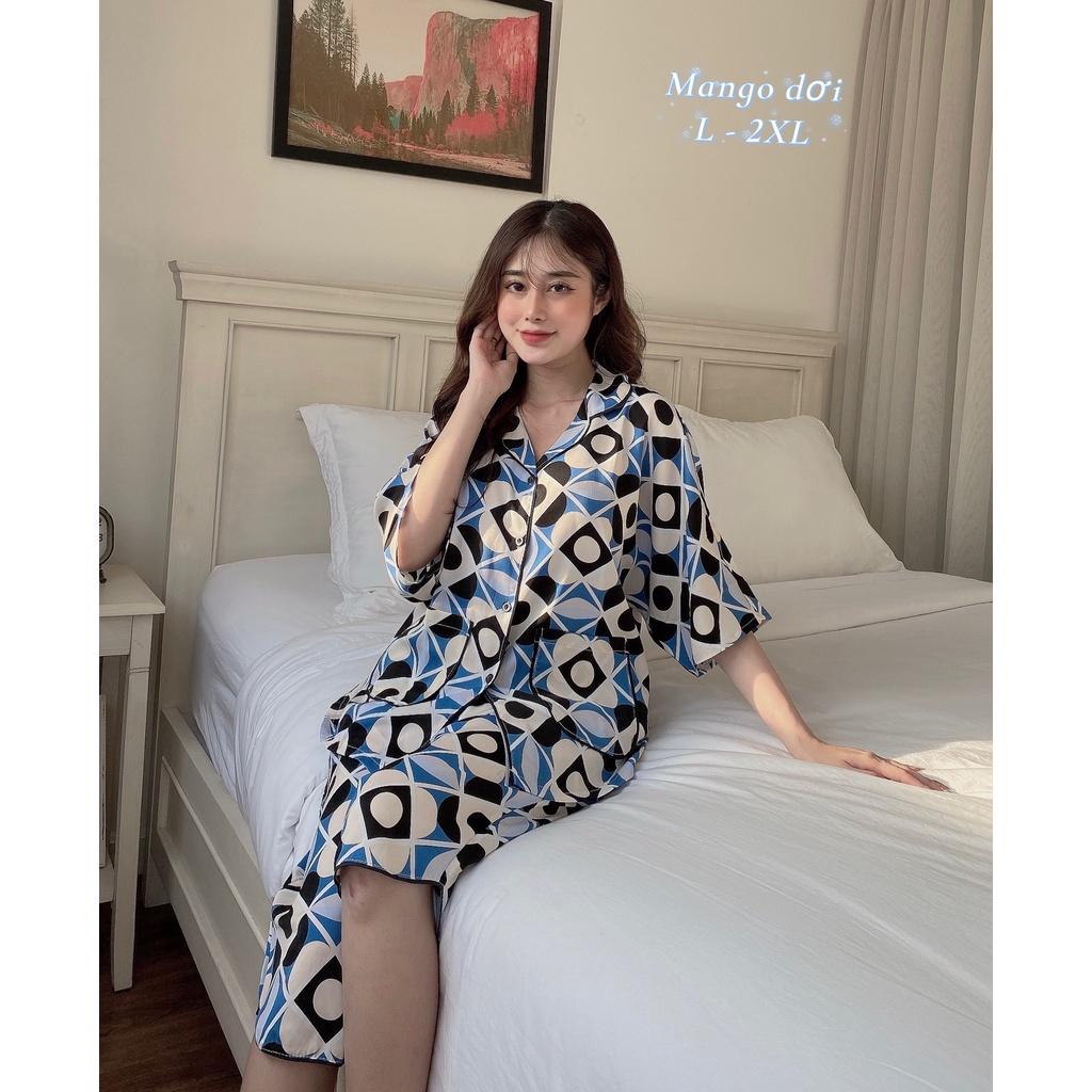 Đồ Bộ Pijama Nữ ️Đồ Bộ Mặc Nhà Tay Cánh Dơi Lụa Mango Cao Cấp MOMOSA Shop