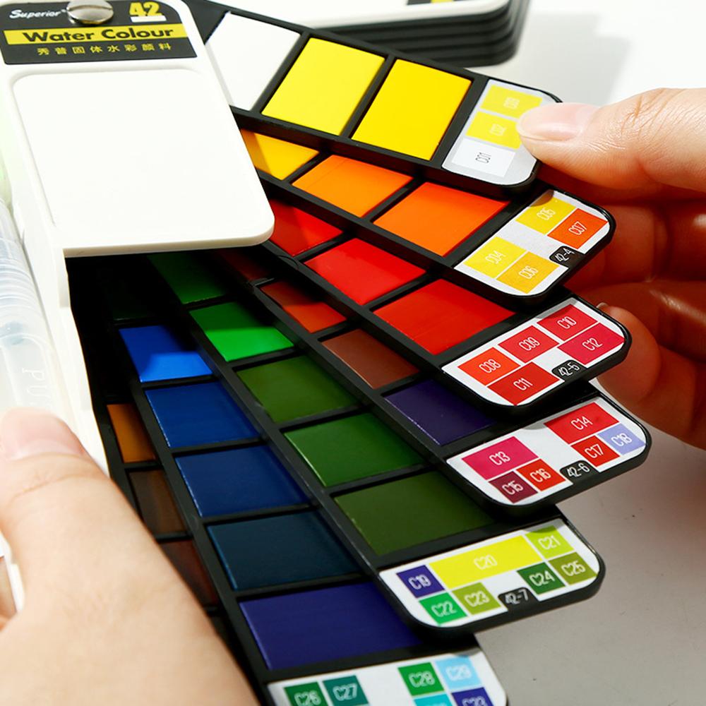 Bộ sơn nước gồm 42 màu và cọ