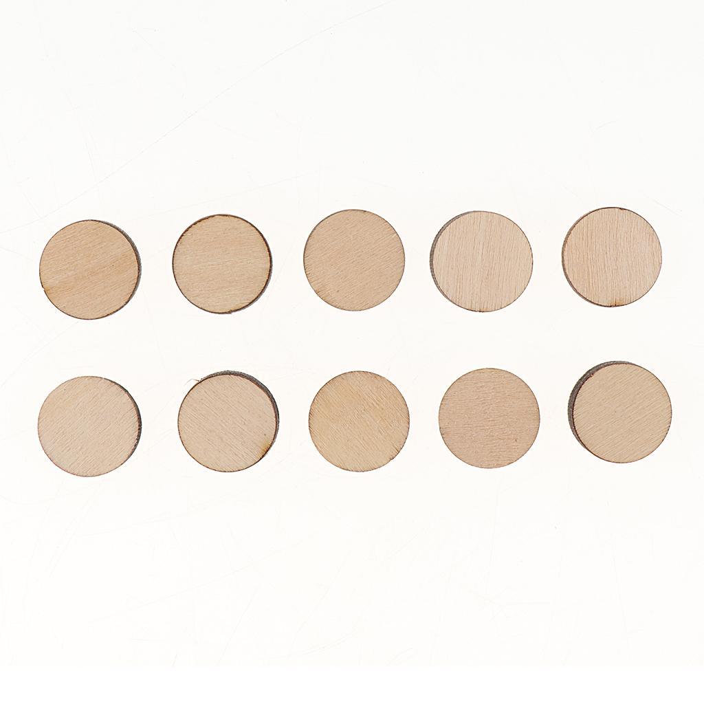 100 Pieces Mini Round Unfinished Wood Embellishments For Art DIY Crafts 16mm