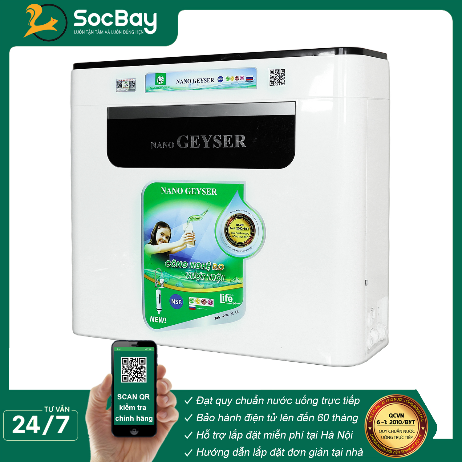 Máy lọc nước RO Geyser ECO C8 lọc tinh khiết - Hàng Chính Hãng