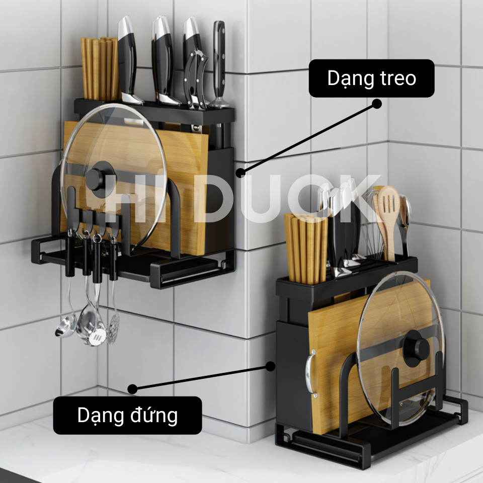 Giá Để Dao Thớt Nhà Bếp Đa Năng Cao Cấp, Kệ Để Dụng Cụ Nhà Bếp Tiện Lợi Bằng Thép Carbon Sơn Tĩnh Điện Chống Gỉ Sét