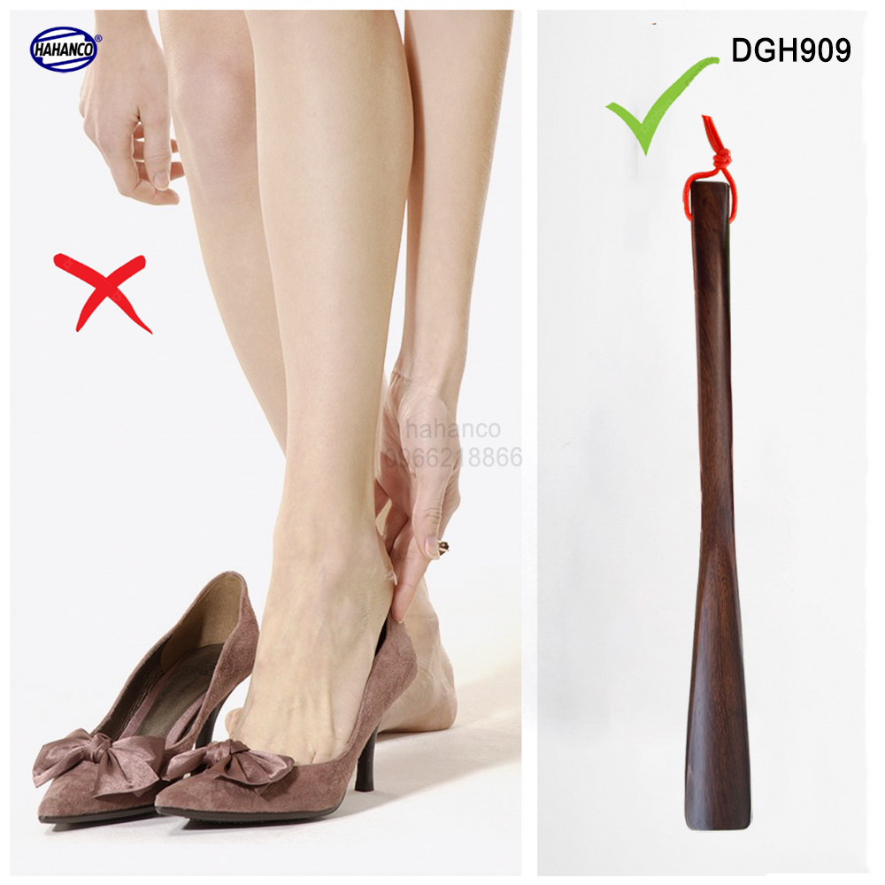 Đón gót giày dài 35cm gỗ Muồng nguyên khối sơn mài VIP - DGH909 - tiện dụng cho gia đình bạn