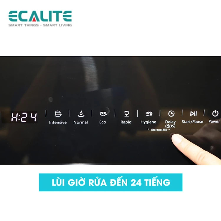 [Chỉ Giao HCM - Freeship - Hỗ Trợ Lắp Đặt ] Máy rửa chén Ecalite EDW-UF6080BL (8 Bộ) - Lắp bán âm hoặc đặt bàn - Hàng Chính Hãng - Hỗ Trợ Trả Góp