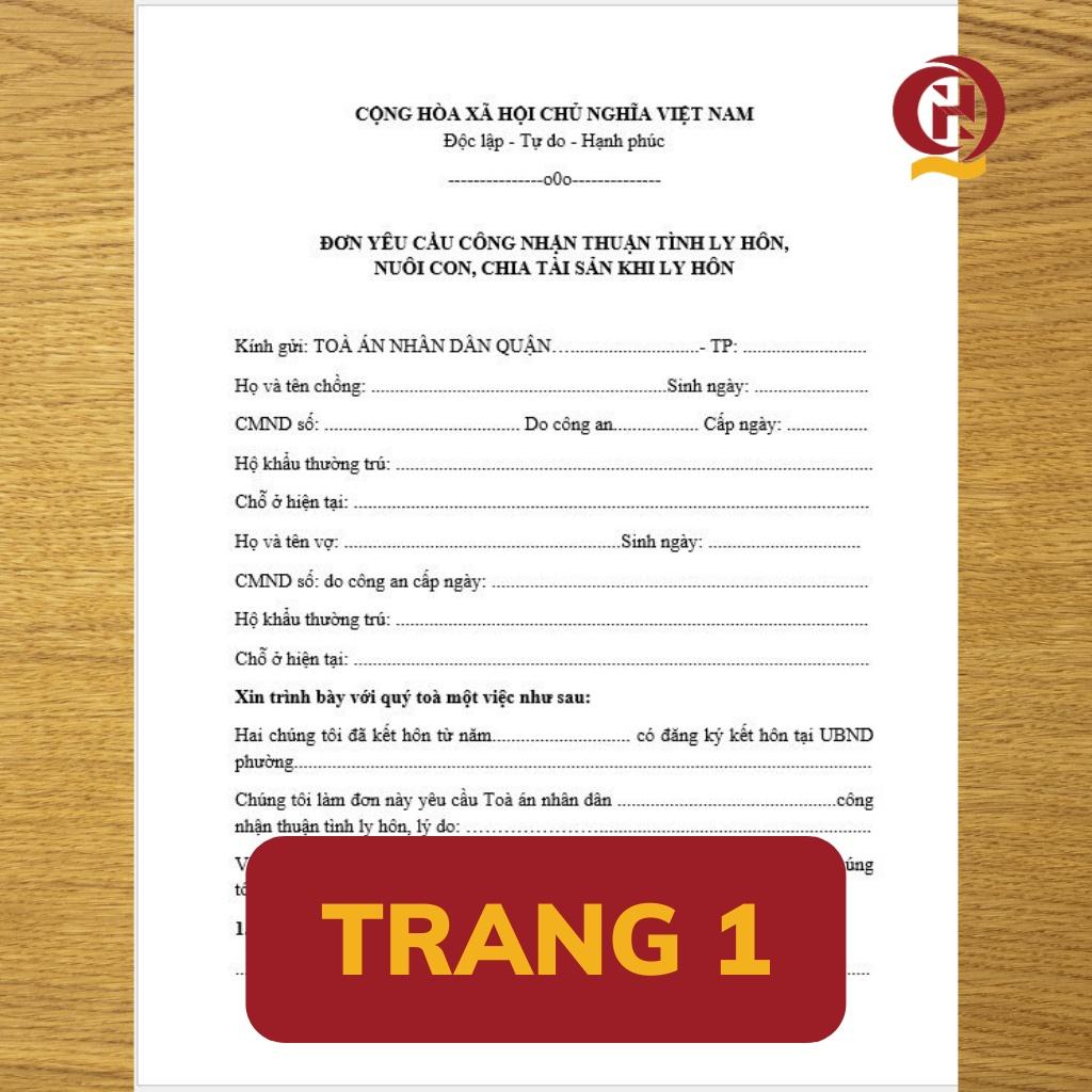 Đơn ly hôn thuận tình chuẩn mới nhất + Hướng dẫn của Luật sư cách viết đơn, hướng dẫn nộp đơn, hồ sơ, thủ tục ly hôn