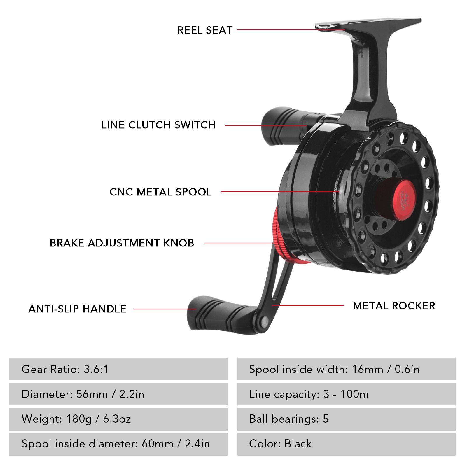 Bánh xe câu cá Fly bằng nhựa êm ái thiết kế chân cao dễ dàng cầm nắm