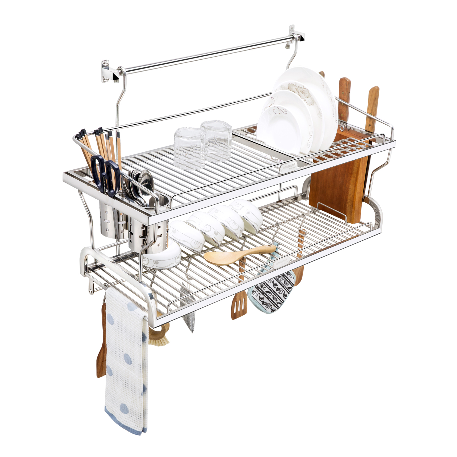 Kệ sóng chén 9 tấc treo  inox 304 TOVASHU 9TC2