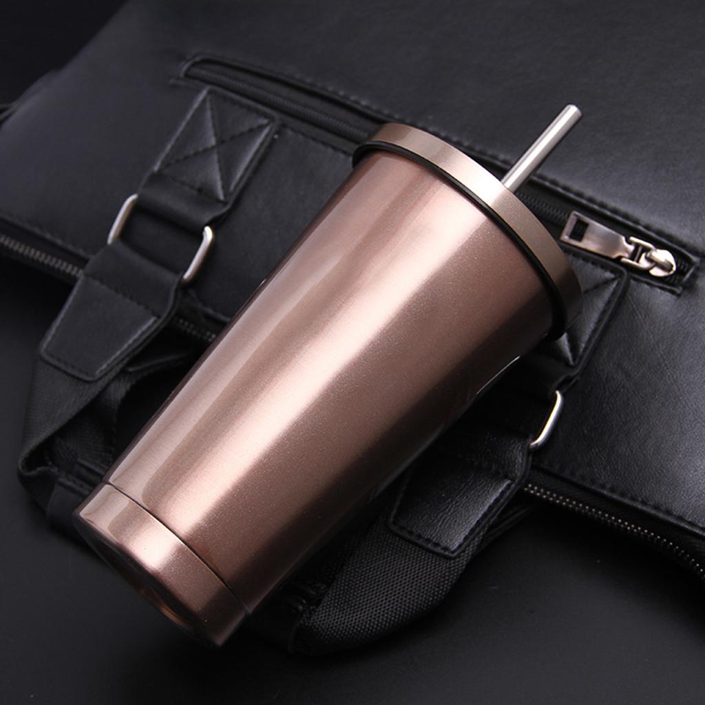 2x Smoothie Tumbler with Straw - Juice &amp; Iced Coffee Stainless Travel Hiking