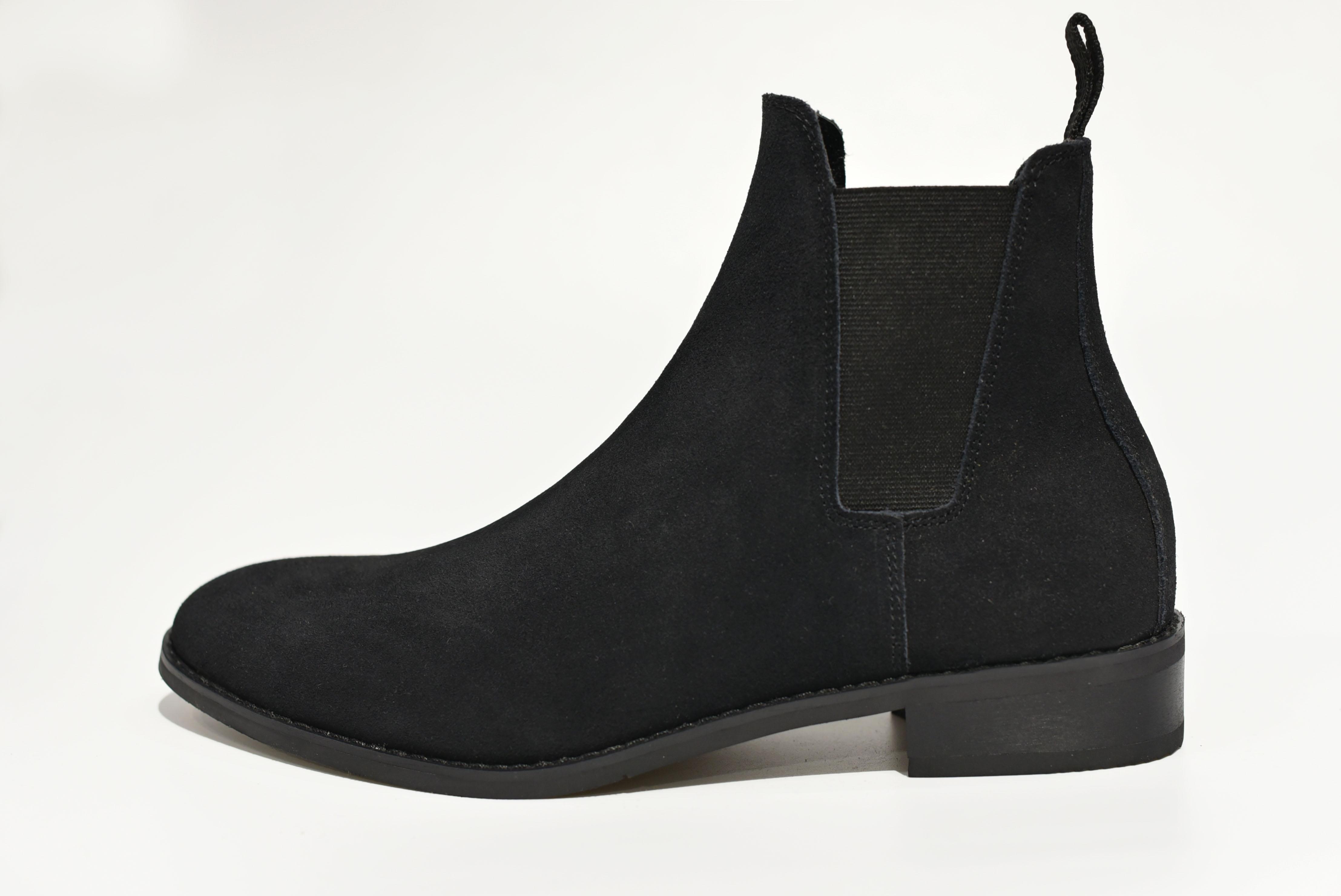 Giày Chelsea boot nam màu đen da lộn Revision 2