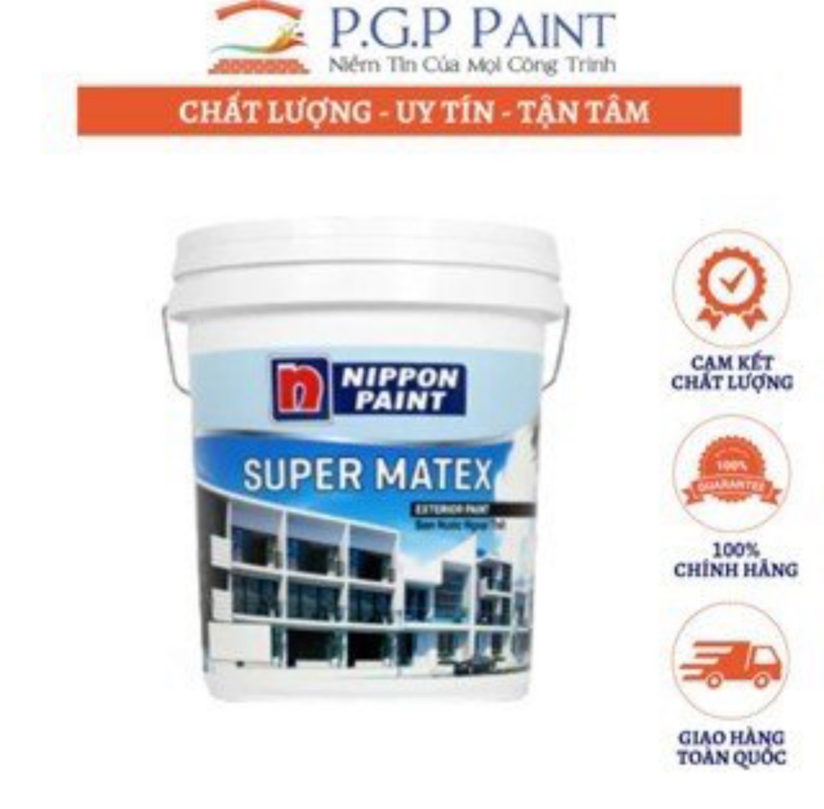 Sơn ngoại thất SuperMatex ngăn chặn sự xuống cấp của màng sơn (MÀU TRẮNG)